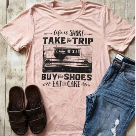 BOUTIQUE LIFE IS SHORT TAKE THE TRIP TEE - Picture 1 of 1